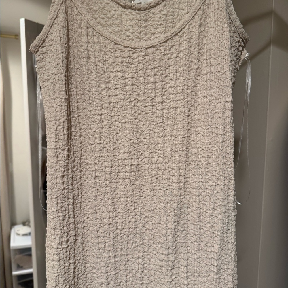 H&M Cream Smocked Sleeveless Dress